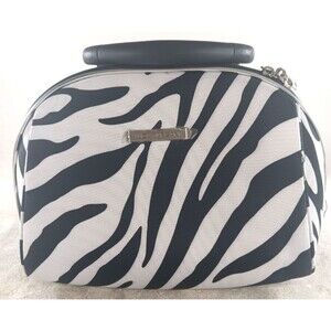 Luca Vergani Striped Carrying Travel Cosmetic Makeup Artist Case Handbag
